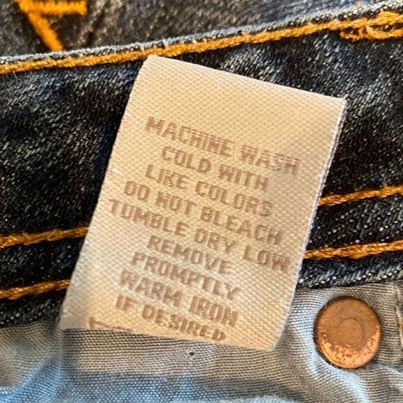7 FOR ALL MANKIND Sz 27 ‘90s Blue Distressed Ripped Western Flare Stretch Jeans - Picture 11 of 12